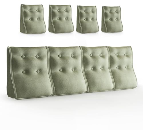 Modulares Lesekissen für Bett und Sofa Leinen Kissenbezug, DIY Rückenkissen Bett für Erwachsene, PP-Baumwolle Keilkissen Bett Kopfteil, Kombinierbar Reißverschluss Reading Pillow, Deko Schlafzimmer