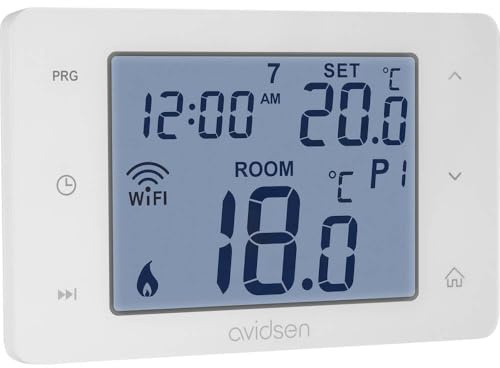 Avidsen Homeflow OT Thermostat Connecté WiFi, OpenTherm, Alexa, Google | Thermostat connecte filaire OpenTherm, WiFi 2.4GHz, compatible Alexa Google, application gratuite, programmation 7 jours