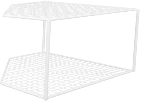 Didiseaon Shelf Pan Organizer Double Tiered Drainage Rack Iron Pot Stand Table Top Organizer for Home Cabinet Corner Storage