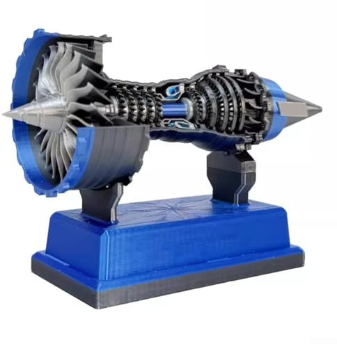 Kit per costruire il tuo motore Turbofan - Kit di costruzione del motore TR900 - Kit di costruzione del modello di replica - Ammortizzatore elettrico da 12 cm, 10+ anni (blu)