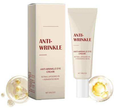 Anti-Aging Augencreme mit 4% Retinal Liposom und Fermented Bean, Anti-Wrinkle Eye Cream gegen Falten und Augenringe, Glättung bei Tränensäcken und Dunklen Augenringen, 30g (1pc, 30g)