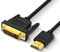 Cavo HDMI a DVI 1M, Cavo Adattatore su DVI a HDMI, Bidirezionale D-VI-D 24+1 a H-DMI Adattatore ad Alta velocità, 1080P Full HD,HDTV Cavi Video Digitale,pour Proiettore,Laptop,TV,PC,Lettore DVD