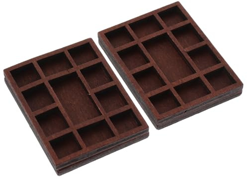 Garneck Espositore per Gioielli in Legno Massello 2 Pezzi Scomparti per Collane e Braccialetti, Organizer Decorativo Campioni di Minerali per Casa e Tavolo