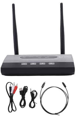 CHEOTIME Récepteur de Musique Bluetooth 5.0, Adaptateur de Son Bluetooth sans Fil à Longue portée 80m avec Support en Mode Double et APTX HD pour Le système stéréo à Domicile