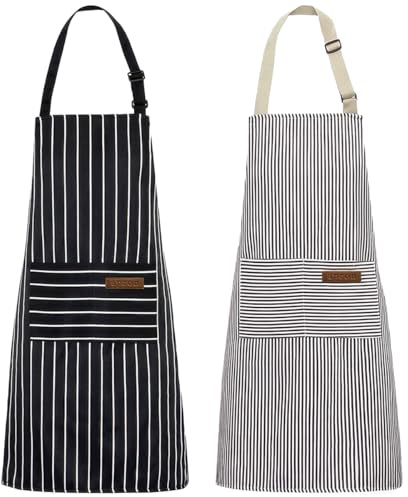EXIN DECHEN 2 Pezzi 75 x 68cm Cotone Fibra di Poliestere Grembiule Cucina