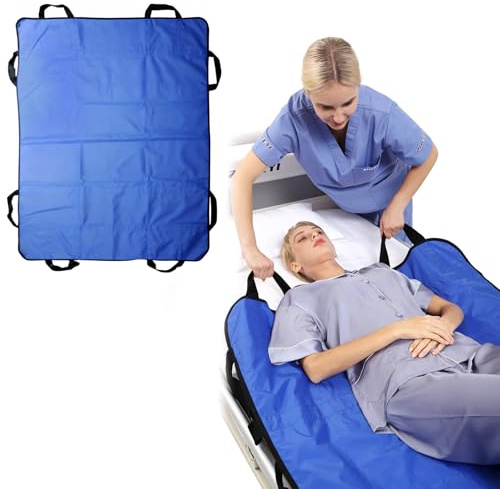 WUIOWPPIC Positioning Bed Pad with Handles, Transfer Sheet Draw Sheets | 122*100cmBedridden Bed Position Pads Elderly Slide Sheets for Moving Patients on Bed Patient Transfer Board for Obese,Elderly
