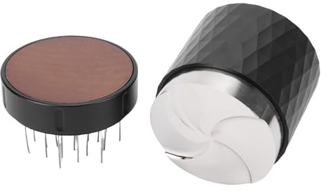 BAFOVY Distributore di caffè da 58 Mm, Livellatore di caffè in Acciaio Inossidabile e Legno di Noce, Strumento di Estrazione Uniforme per Baristi e Amanti del