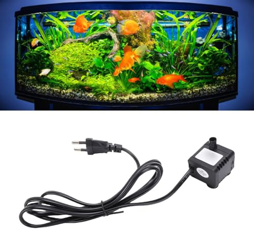 Tnfeeon Bomba Sumergible Silenciosa de Agua bajo Nivel Ruido 25 DB con Diseño IP68 para Acuarios Fuentes Mascotas Pequeños Tanques Peces Circulación Eficiente (Enchufe de la UE)