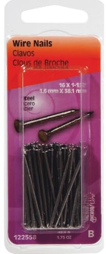 Hillman Anchor Wire Bright Wire Nails 1-1/2 x 16GA 1.75 oz- 122558