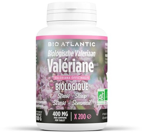 Valériane Bio AB 400mg - 200 Comprimés, Ingrédients pour 3 comprimés : Extrait sec de valériane racine bio : 1200 mg, talc