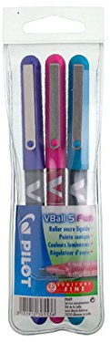 Pilot V-ball 05 Rollerball, feine Spitze, sortiert Rosa/Violett/Türkis