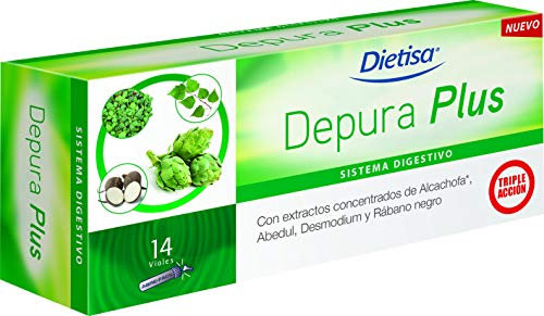 Dielisa – Depura Plus, Complemento Alimenticio con Extractos de Alcachofa, Abedul, Desmodium y Rábano Negro, para una Triple Acción Depurativa, Eliminación y Digestiva - 14 Viales