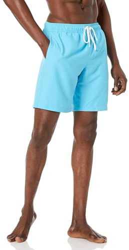 Amazon Essentials Herr Badshorts med Nätinnerbyxa, 23cm Benlängd med Fickor och Dragsko, Aqua blå, M