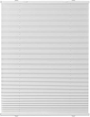 Lichtblick Plissee Haftfix, ohne Bohren, Montage mit Saugnäpfen, lichtdurchlässig, blickdicht, mit eleganter Crushed Optik, für Fenster, Türen und feststehende Glaselemente Weiß,50 cm x 130 cm (B x L)