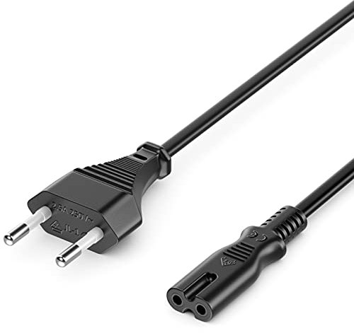 deleyCON 1,5m Netzkabel Stromkabel Strom Kabel Stecker Typ C Eurostecker auf C7 Buchse Euro-Netzkabel Kleingerätekabel Euro 8 TV Blu-Ray Haushaltsgeräte Netzteile - Schwarz