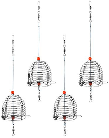 BESPORTBLE 4Pcs Edelstahl Angeln K?der K?fig Metall Heavy Duty Angeln Locken K?fig Angeln Falle Korb Feeder Halter Angeln Getriebe Angelger?t Silber 5Cm