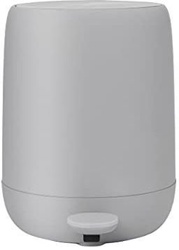 blomus Kosmetikeimer SONO | Treteimer 3L mit Soft-Close & Pedal | Farbe Micro Chip | Bad Mülleimer aus Kunststoff & Silikon | herausnehmbarer Inneneimer | Ø20 x 25H cm