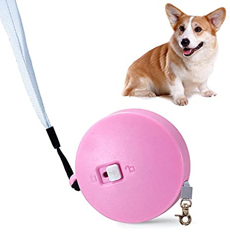 PJDDP Hundeleine Mini Einziehbar, Ausziehbare Hundeleine, 2M Gurt-Rollleine Für Kleine Tiere,Hunde, Katzen, Kaninchen Bis Zu 5 Kg, Mit Einfacher Bremse Und Verriegelung,Rosa
