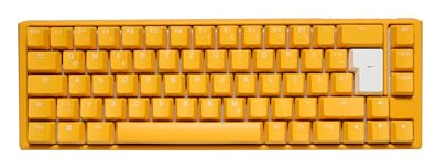 Ducky One 3 Yellow - Mechanische Gaming Tastatur Deutsches Layout im SF-Format (65% Keyboard) mit Cherry MX-Blue Switches, Hot-Swap-fähig und RGB-Beleuchtung