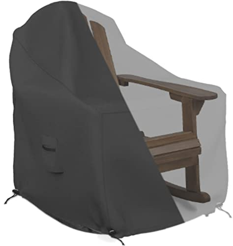 Gartenstuhl abdeckung Schutzhülle gartenstühle - Adirondack Schaukelstuhl Staubschutz, 420D strapazierfähige Outdoor-Abdeckung mit hoher Rückenlehne, wasserdicht und wetterfest. (82×87*97 cm)