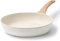 CAROTE Non Stick Frying Pan 20cm Induction Frying Pans with Bakelite Handle, Omelette pan, Chef Skillet,PFOA Free, All Stoves Compatible White Granite