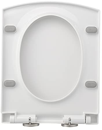 Toilet Seats Multifunctional Quiet Close PP Material Rectangle Type Thicken Mute Slow Down Detachable Bathroom Accessories Fits All Regular Toilet Bowls (Round)