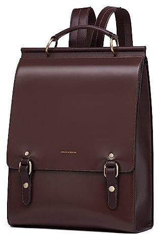 Cnolés Business Rucksack Damen Leder Eleganter Daypack Wasserdicht Damen-Rucksackhandtaschen Rücksacken für Damen Diebstahlsicherer Lederrucksack Damen Laptop Cityrucksack