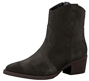 Tamaris Botas de mujer con tacón en bloque, verde oliva, 37 EU