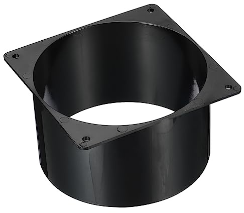 PATIKIL 5 Duct Connector Flange, Dryer Vent Wall Plate Square to Round Straight Ducting Plate for Air Heating Cooling Ventilation Exhaust Fan, Black | Dryer Vent Wall Plate Straight Ducting Plate for Air Heating Cooling Ventilation Exhaust Fan
