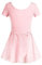 Arshiner Ballettkleid Kurzarm Mädchen Ballettkleidung Body und Rock Kinder Ballettanzug Bordeaux Glitzer Tanzkleid Dancewear Gymnastikanzug Rosa 150/8-9 Jahre