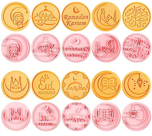 10 Stück Eid Mubarak Ausstechformen 3D Eid Keksstempel für muslimische Eid Party Dekoration
