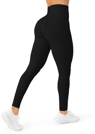 PAVOI ACTIVE Buttery Soft Workout Leggings for Women - High Waisted No Front Seam Gym Leggings Yoga Pants - FlexFlow - Large, Black, Full Length