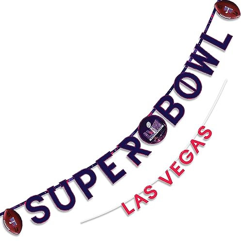 Amscan Super Bowl LV Ultimate Blue & Red Jumbo Letter Plastic Banner Kit - 9ft & 6ft