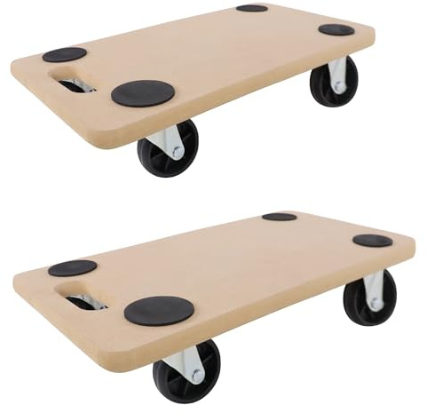 SUBTLETY Rollbrett Transportwagen Transporthilfe mit Rollen 58x29x11cm Tischtransportwagen Möbelroller mit Anti-Rutsch Pads Transport Rollbretter bis zu 200KG für Möbel Pflanzen Werkstatt (2 Stück)