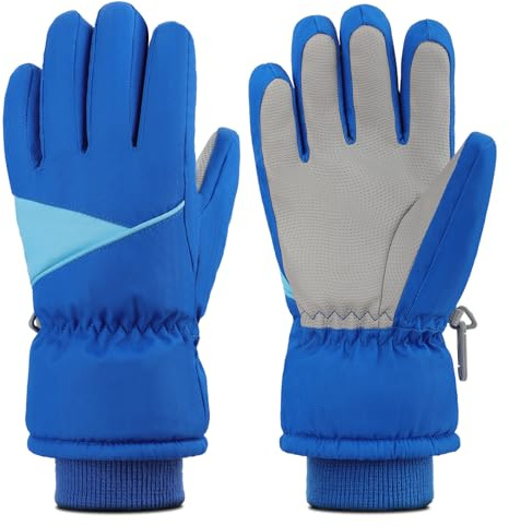TBoonor Guantes para niños, Guantes de Invierno con Forro Interior de Polar cálido y Transpirable, Guantes de esquí con Palmas, Ideales como Guantes de Bicicleta para niños y niñas de 3 a 12 año