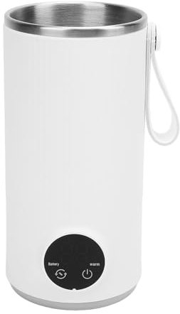 Bouilloire électrique de Voyage, Chaudière à Eau Portable Rechargeable par USB en Acier Inoxydable de 400 Ml, Batterie de 6000 MAh, Agitateur