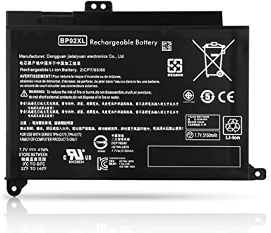 BP02XL 849909-850 Battery Compatible for HP Pavilion Notebook PC 15 15-AU000 15-AU010WM 15-AU018WM 15-AU020WM 15-AU062NR 15z-AW000 AW068NR AW053NR TPN-Q172 849569-421 849569-542 7.7V 41Wh