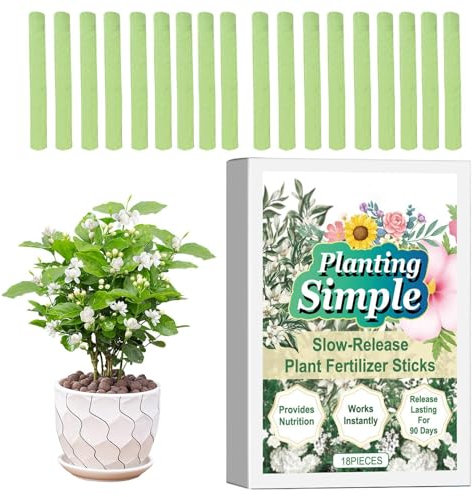 Plant Nutrition Stick, 18 Houseplant Food Spikes, Fern & Palm Plant Fertiliser Sticks, Lasting Plant Growth Fertilizer Stick, 18X Plant Food Fertilizer Sticks, Easy Plant Care for All Indoor Flowering