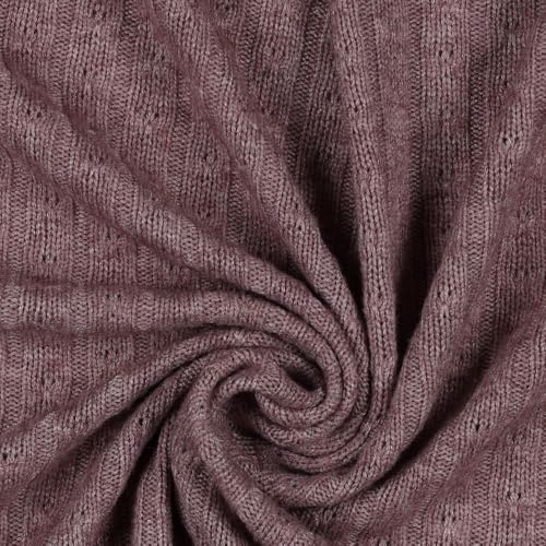 Strickstoff | Viskose Feinstrick | Zopfmuster | 3 Farben | ab 50x150 cm | Meterware (old rose)