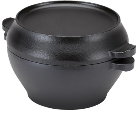 Cast Iron Oven, Round Dutch Oven, Small Oven Pot, Cooking Dutch Pot, Small Cast Iron Dutch Oven Cast Iron Dutch Pot for Small Bread Baking and Cooking, Heavy-Duty Round Oven Pot