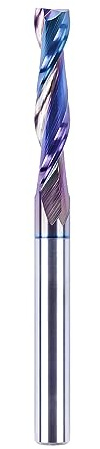 SpeTool Broca en espiral de corte de vástago de 1/4 pulgadas, longitud de corte de 1-1/4 pulgadas, longitud total extra larga de 3 pulgadas, fresa de extremo de carburo sólido con revestimiento TAC