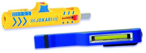 Jokari 490319 - Set de herramientas para manualidades (Super Desmantler Secura No. 15, con linterna LED, resistente y versátil, para cable redondo)