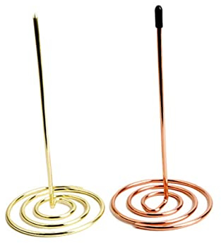 Tofficu 2pcs Menu Summons Fork for Desk Supply Accessory Rose Gold Ticket Puncher Sturdy Base Metal Needle Folder for Office Home