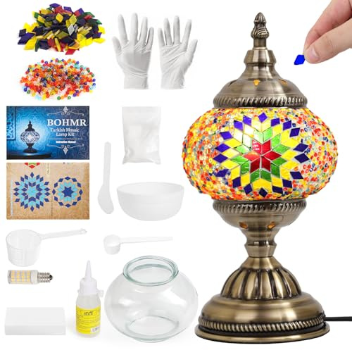 BOHMR DIY Turkish Mosaic Lamp Kit for Adults & Teens, 5.2 Shade, Colorful