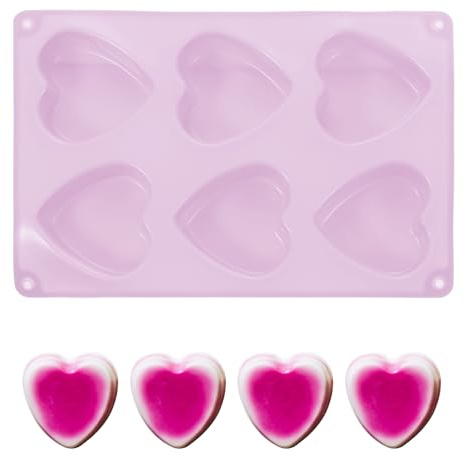 PATIKIL Molde De Silicona En Forma De Corazón Molde 3D De Corazón Para Chocolate Molde No Pegajoso Para San Valentín Para Hornear DIY Manualidades Pastel De Amor Caramelo (Morado)