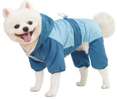 TYXHXTF Hundemantel Wasserdicht, Hundemantel für Kleine, Hundemantels Winter Warme Schockanzug, Jacke Winddichte für Kleine Mittelgroße Hunde für Winter kaltes Wetter (Blau)
