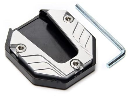 JINGDA Motorrad Seitenständer Vergrößerung für Royal Enfield Interceptor 650, Seitenständerfuß, Antirutsch Parkhilfe Zubehör, Rollerzubehör, Ständer Platte,Silver