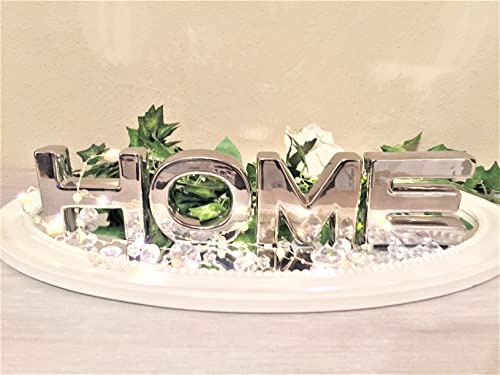 3D Buchstaben Deko Schriftzug zum Hinstellen Home Schriftzug Weihnachtsdeko Tischdeko Weihnachten Dekoration Deko Buchstaben Deko Silber modern Schriftzüge Tischdekoration Home Buchstaben Deko Tisch