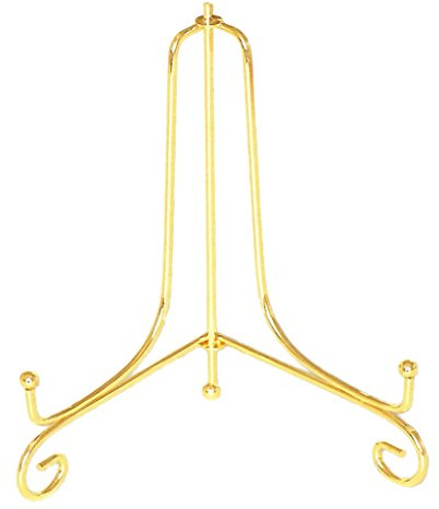 Fenteer Teller Tellerhalter Gold Eisen Display Präsentation Staffelei für Teller, DVD, Bild, Bücher, usw, Gold, 10 Zoll