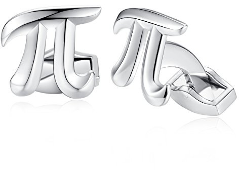 HONEY BEAR män ?Fysik symbol matematik manschettknappar manschettknappar rostfritt stål manschettknapp, silver, MEHRWEG